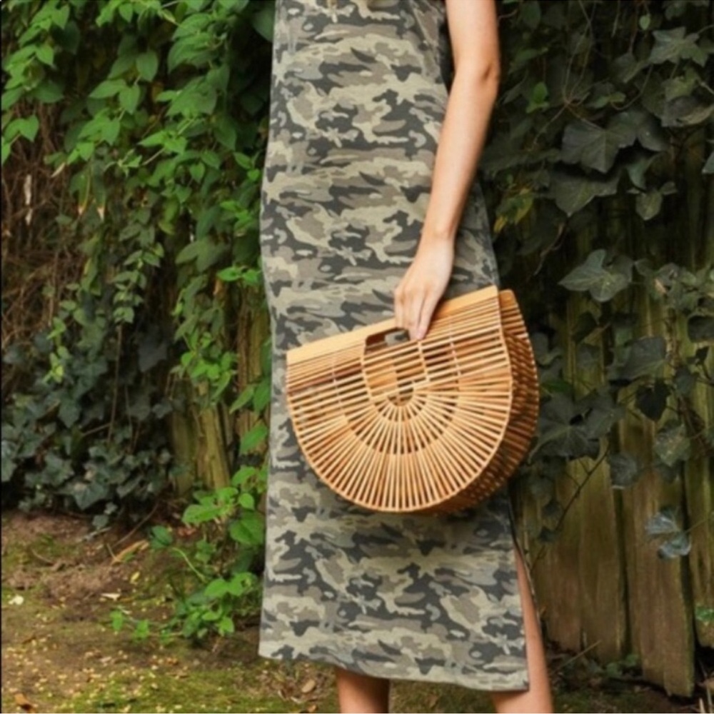 Camo Tank Dress with Side Slit